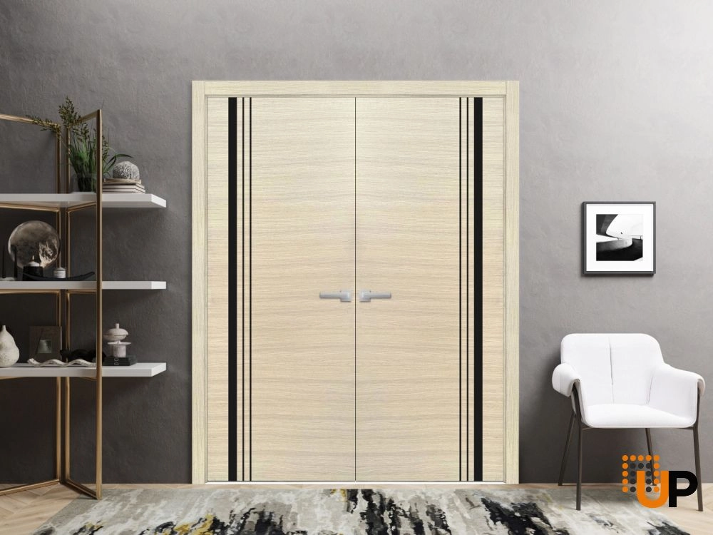 Single solid wood with honeycomb modern interior door slab | Planum 0011 Natural Veneer | 24 x 80 photo#3