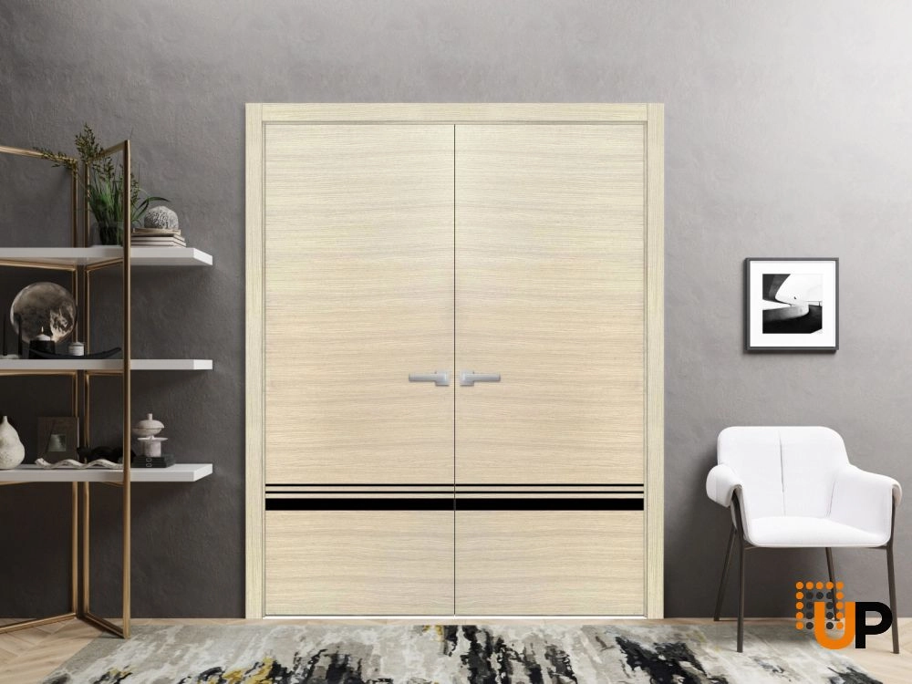 Single solid wood with honeycomb modern interior door slab | Planum 0012 Natural Veneer | 18 x 80 photo#3