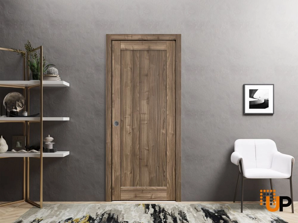Single solid core interior door slab | Quadro 4111 Walnut | 18 x 80 photo#2