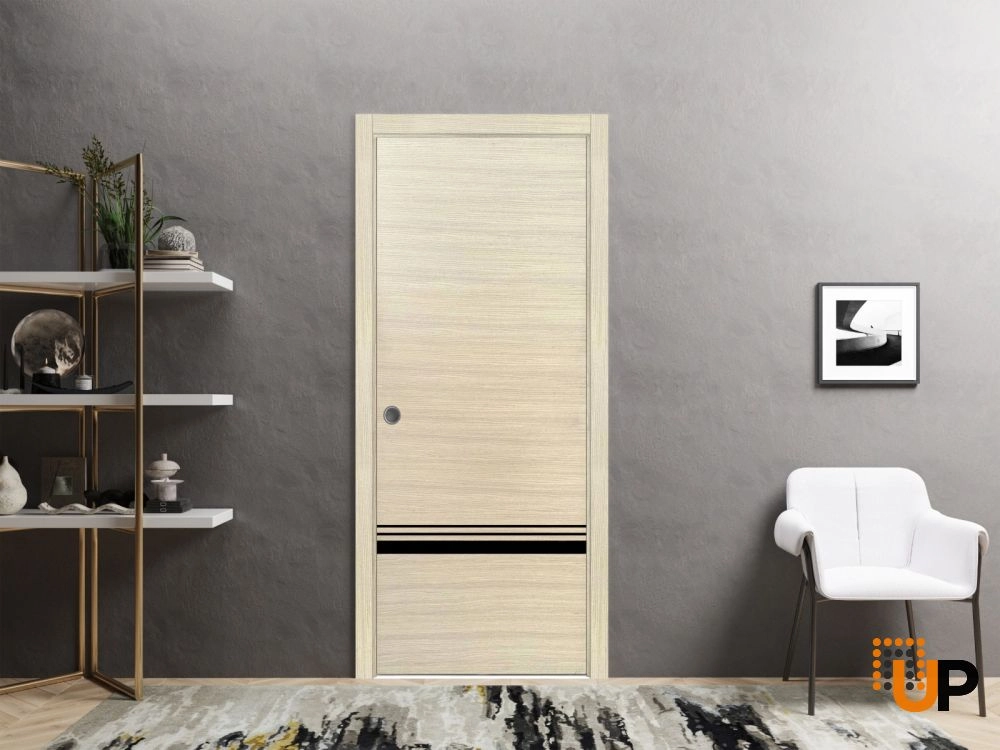 Single solid wood with honeycomb modern interior door slab | Planum 0012 Natural Veneer | 18 x 80 photo#4