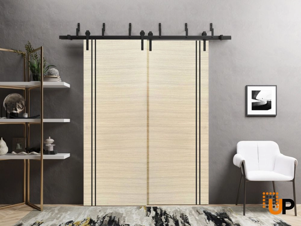 Single solid wood with honeycomb modern interior door slab | Planum 0016 Natural Veneer | 18 x 80 photo#2