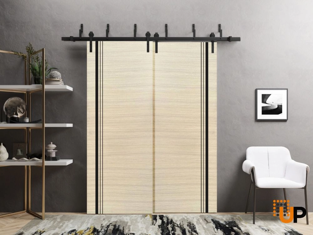 Single solid wood with honeycomb modern interior door slab | Planum 0011 Natural Veneer | 24 x 80 photo#2