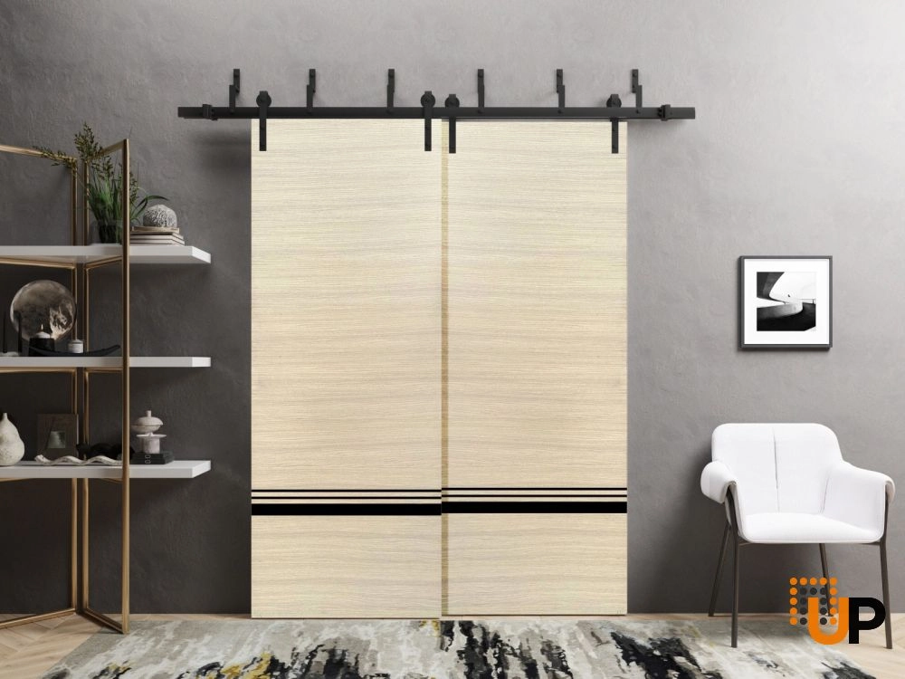 Single solid wood with honeycomb modern interior door slab | Planum 0012 Natural Veneer | 18 x 80 photo#2