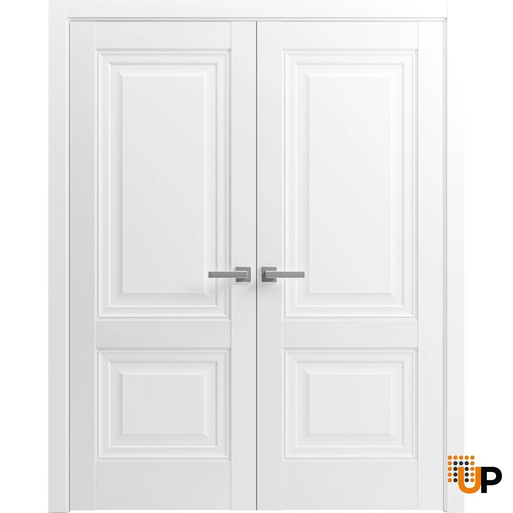 Double solid core french interior swing double door | Lucia 8831 White | 36 x 80 (2* 18x80) photo#1