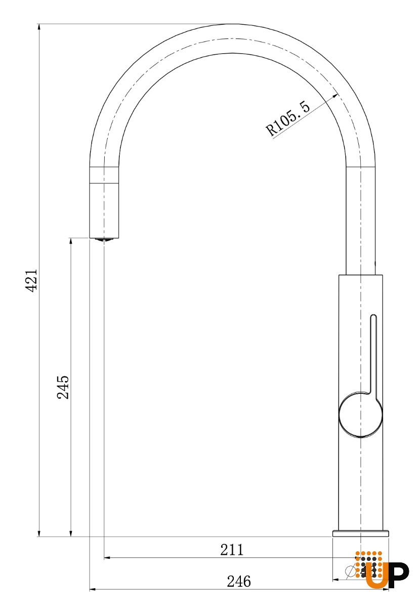 LUNA Kitchen Premium Quality Sink Faucet, Brass Nickel photo#2