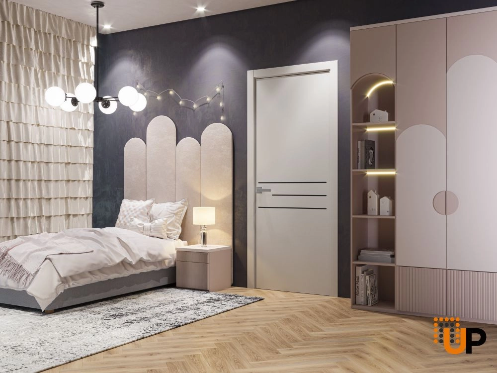 Single solid core interior swing door | Riviera 9001 Matte Grey photo#2