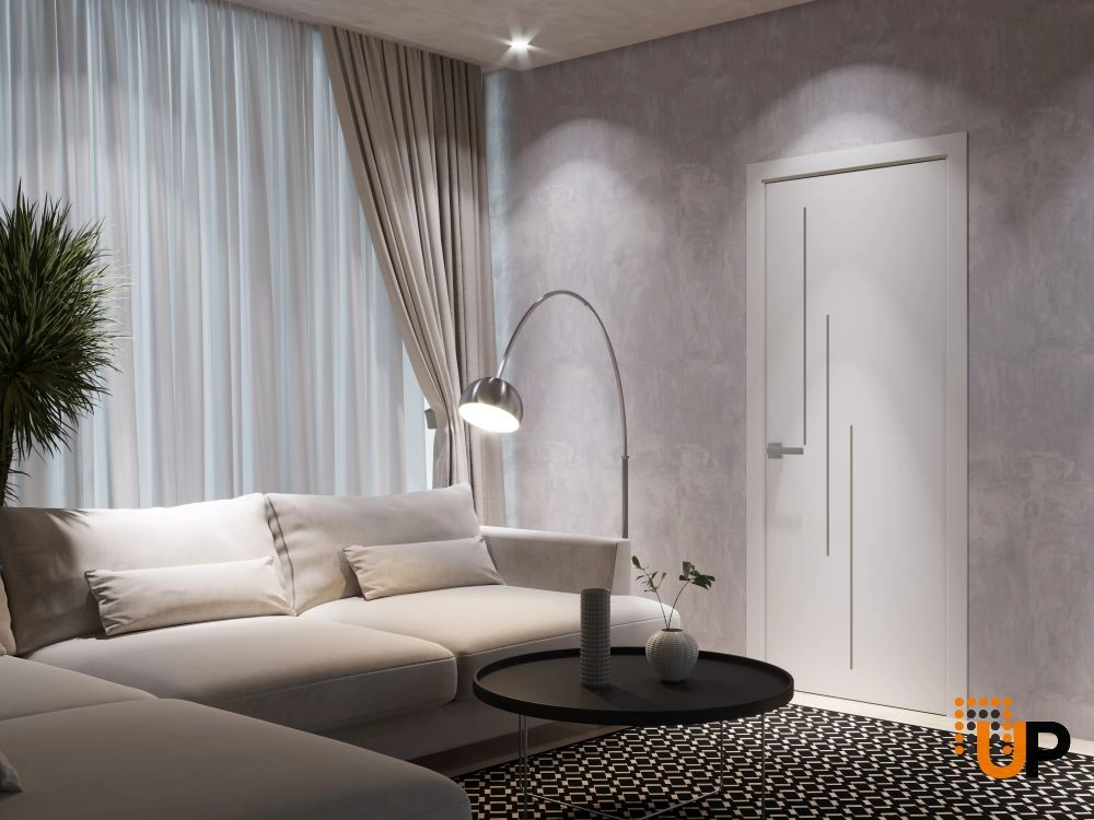 Single solid core interior swing door | Riviera 9002 Matte Grey photo#2