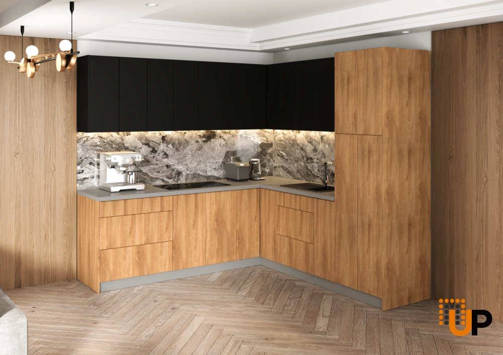 Kitchen Urban Collection Natural Teak & Black Color Base Size 8x8Ft Wide photo#2