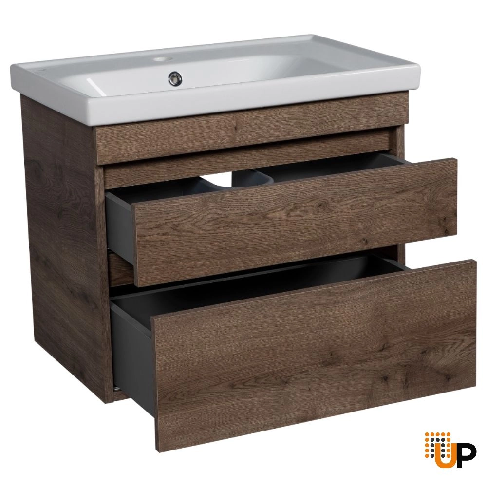 Modern Wall-Mounted Bathroom Vanity with Washbasin | Niagara Rosewood Collection | Non-Toxic Fire-Resistant MDF-24" photo#3