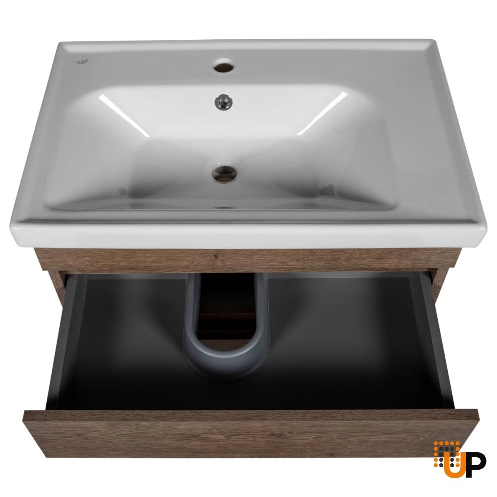 Modern Wall-Mounted Bathroom Vanity with Washbasin | Niagara Rosewood Collection | Non-Toxic Fire-Resistant MDF-24" photo#5