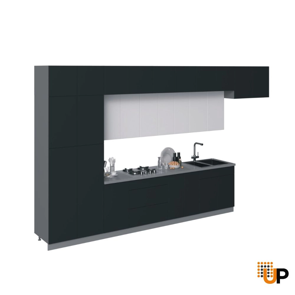 Kitchen Serene Collection Black & White Gloss Color Base Size 15Ft Wide photo#1