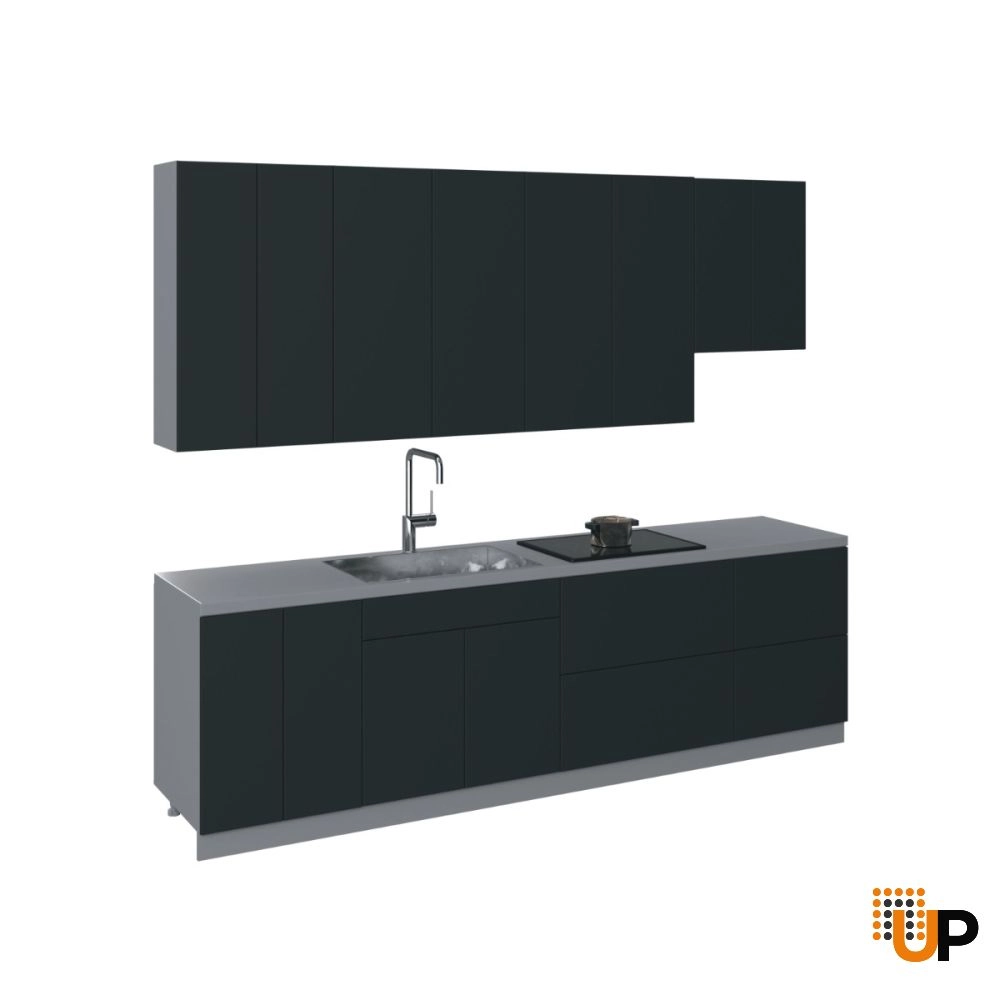 Kitchen Contemporary Collection Black Color Base Size 9.5Ft Wide photo#1