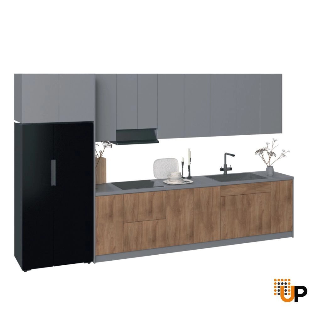 Kitchen Timekeeper Collection Natural Teak & Gray Color Base Size 13Ft Wide photo#1