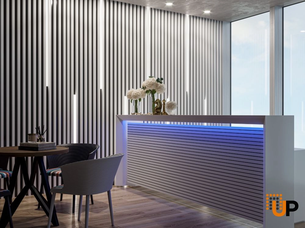 Sartodoors White Silk Contemporary Decorative Wall Panels Wood Slat Ensemble - Pack of 8 photo#2