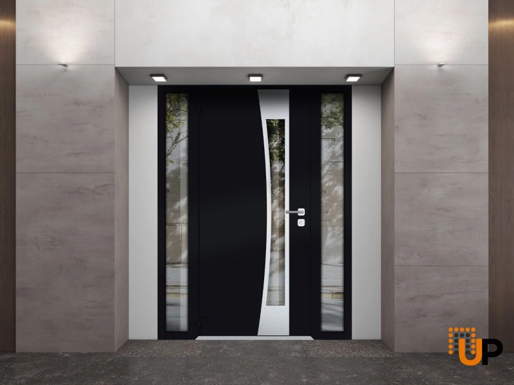 Single swing metal-aluminum modern exterior door with triplex glass | Cynex 6116 Black | 60 x 80 (12+36+12 x 80) photo#4