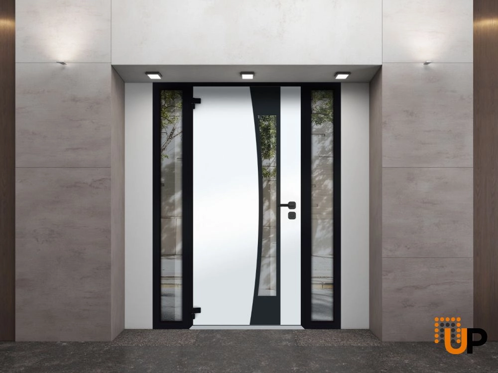 Single swing metal-aluminum modern exterior door with triplex glass | Cynex 6116 Natural Oak | 60 x 80 (12+36+12 x 80) photo#4