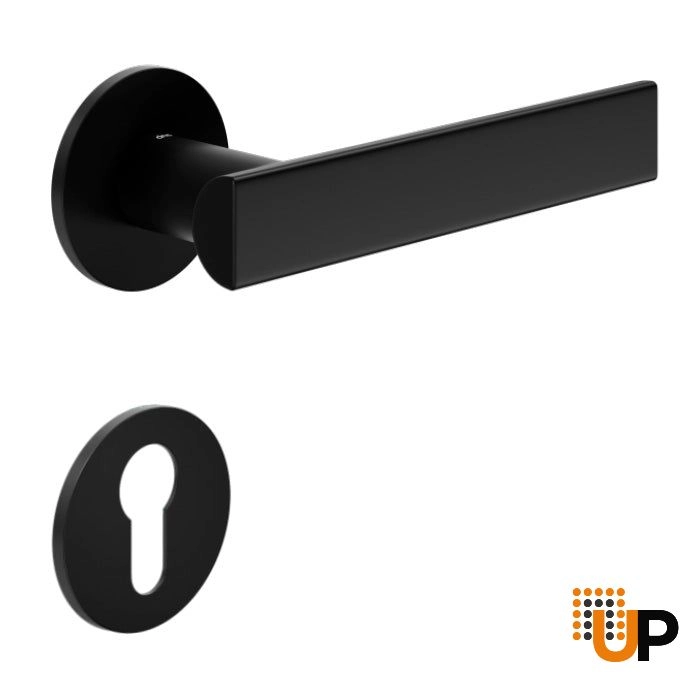 Door Euro Handle ANIK for Magnetic Lock, Black, Entry photo#1