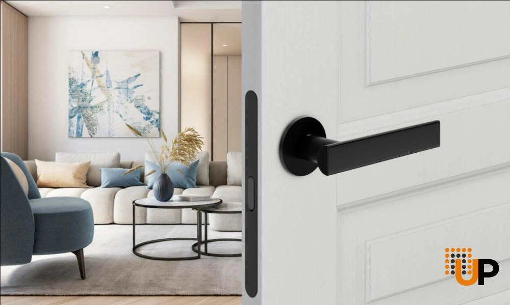 Door Euro Handle ANIK for Magnetic Lock, Black, Passage photo#2