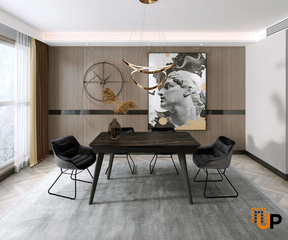 Dining Table MODENA 55(70)x31x29 Laminam Naturali Noir Desir photo#2