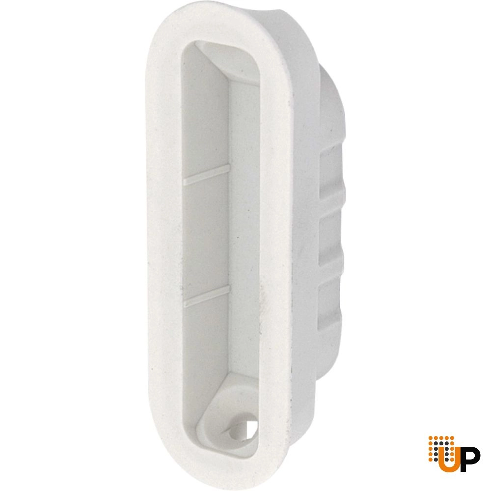 AGB Wave Hidden Handle for Interior Doors for Magnetic Lock, Matte White, Privacy photo#4