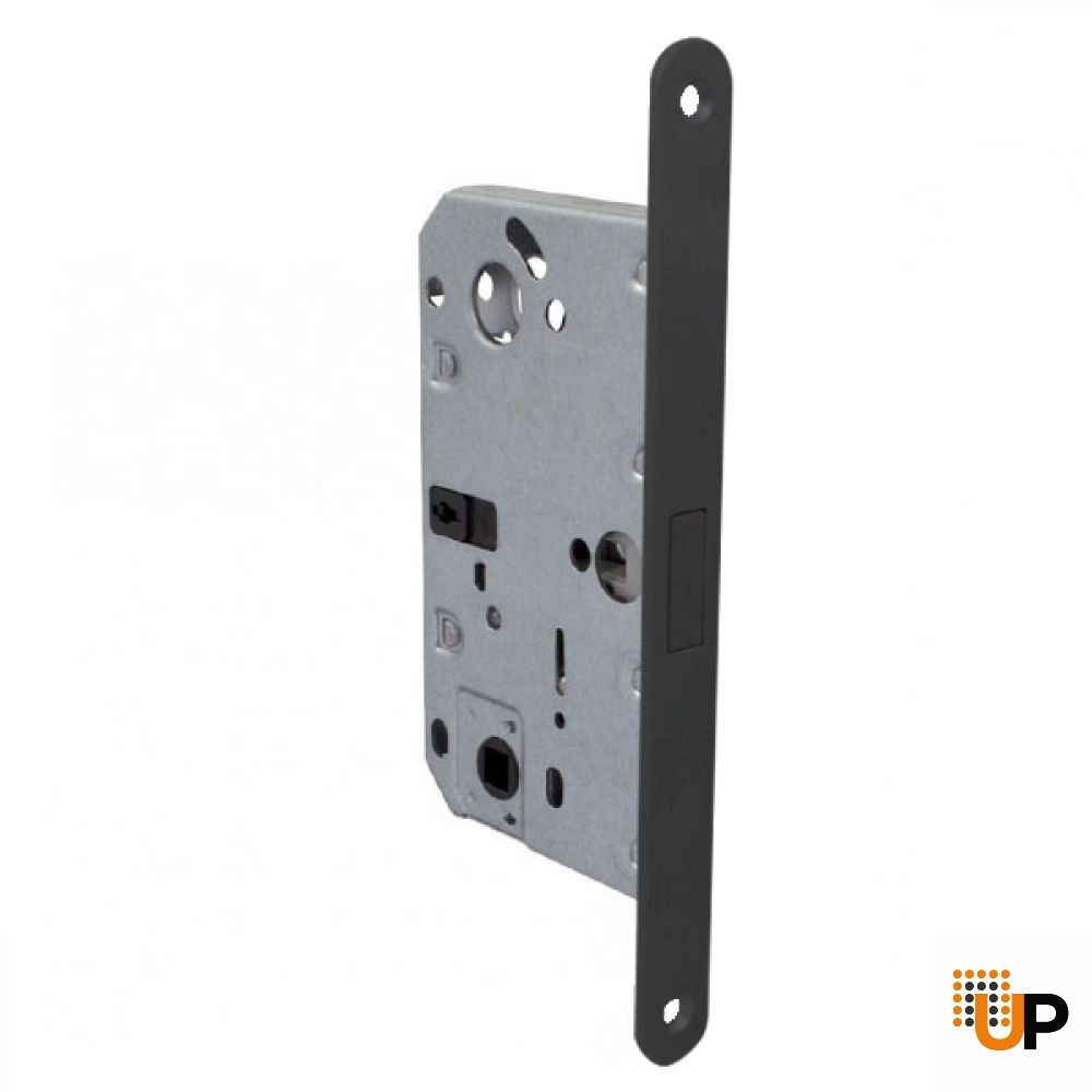 AGB Wave Hidden Handle for Interior Doors for Magnetic Lock, Matte Black, Privacy photo#3
