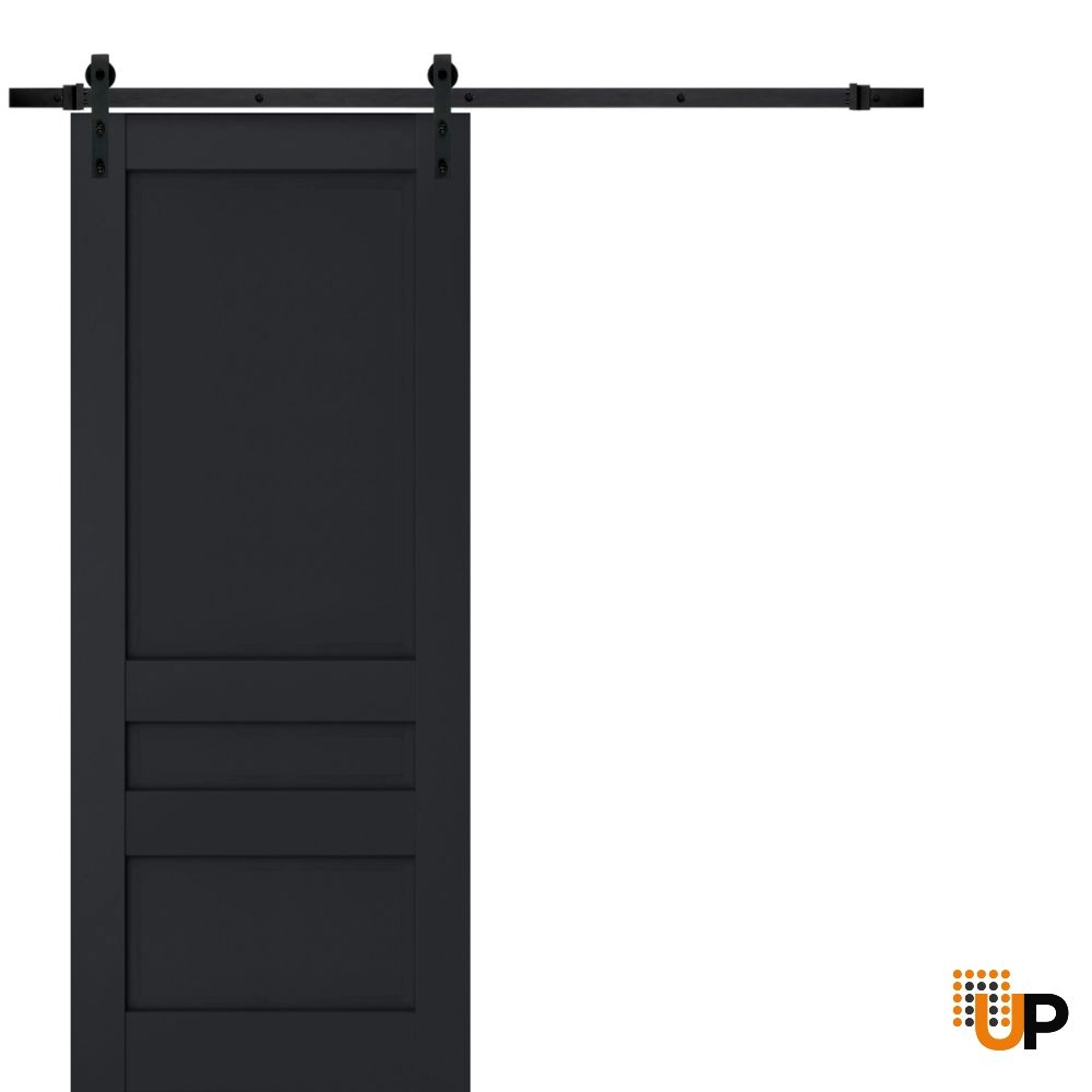 Single laminate sliding classic interior barn door | Veregio 7411 Antracite | 18 x 80 photo#1
