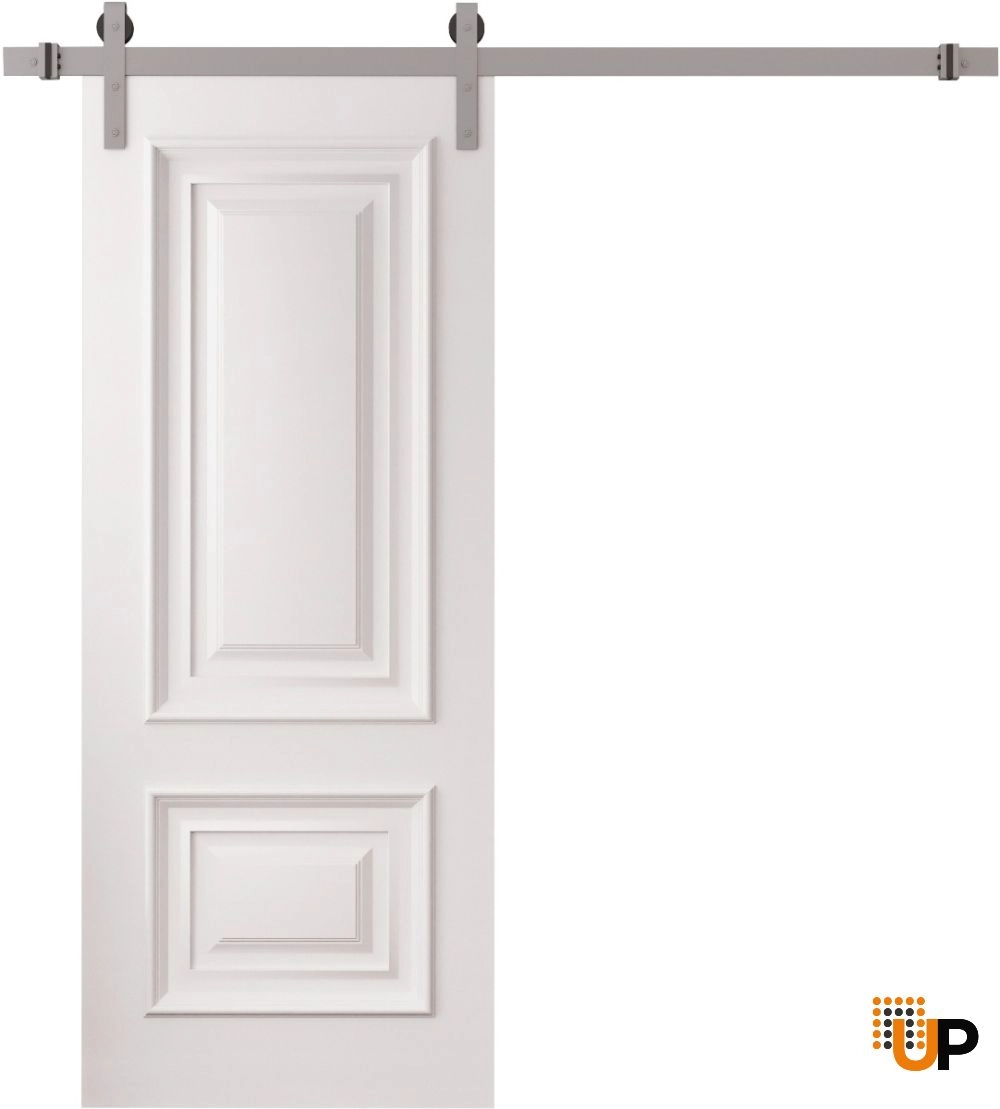 Single solid wood with honeycomb sliding interior barn door | Royal 9822 White | 18 x 80 photo#1