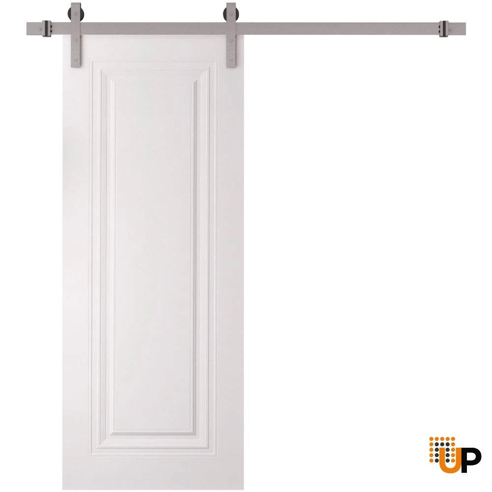 Single solid wood with honeycomb sliding interior barn door | Basic 9111 White | 24 x 84 photo#1