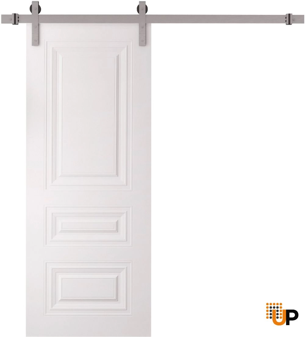Basic 9233 interior barn door 18x80 white wood with honeycomb Photo #1
