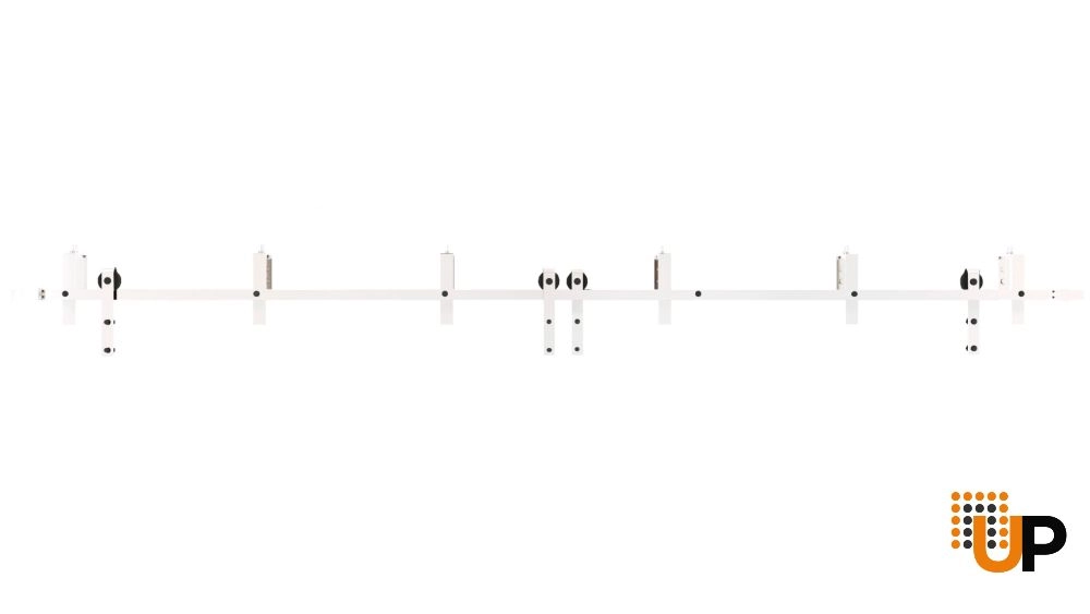 Barn Sliding Hardware Kit Track Rail Set-6.6FT Bypass Barn-White photo#1