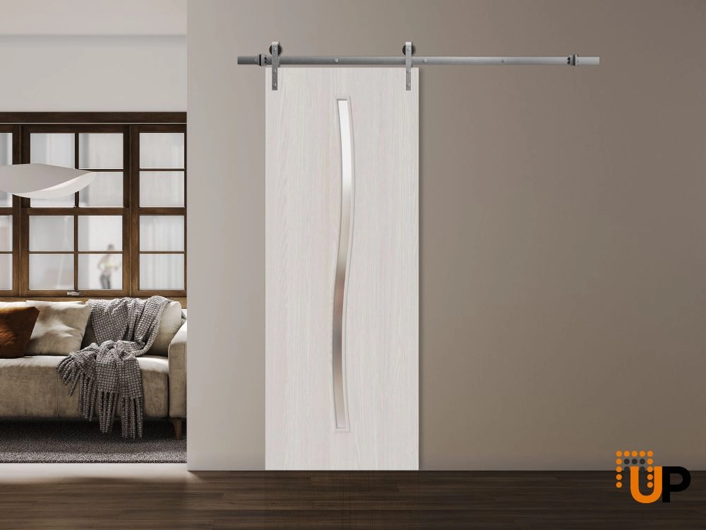 Single solid wood with honeycomb sliding interior barn door | Basic 3002 Ash Franko | 18 x 80 photo#2