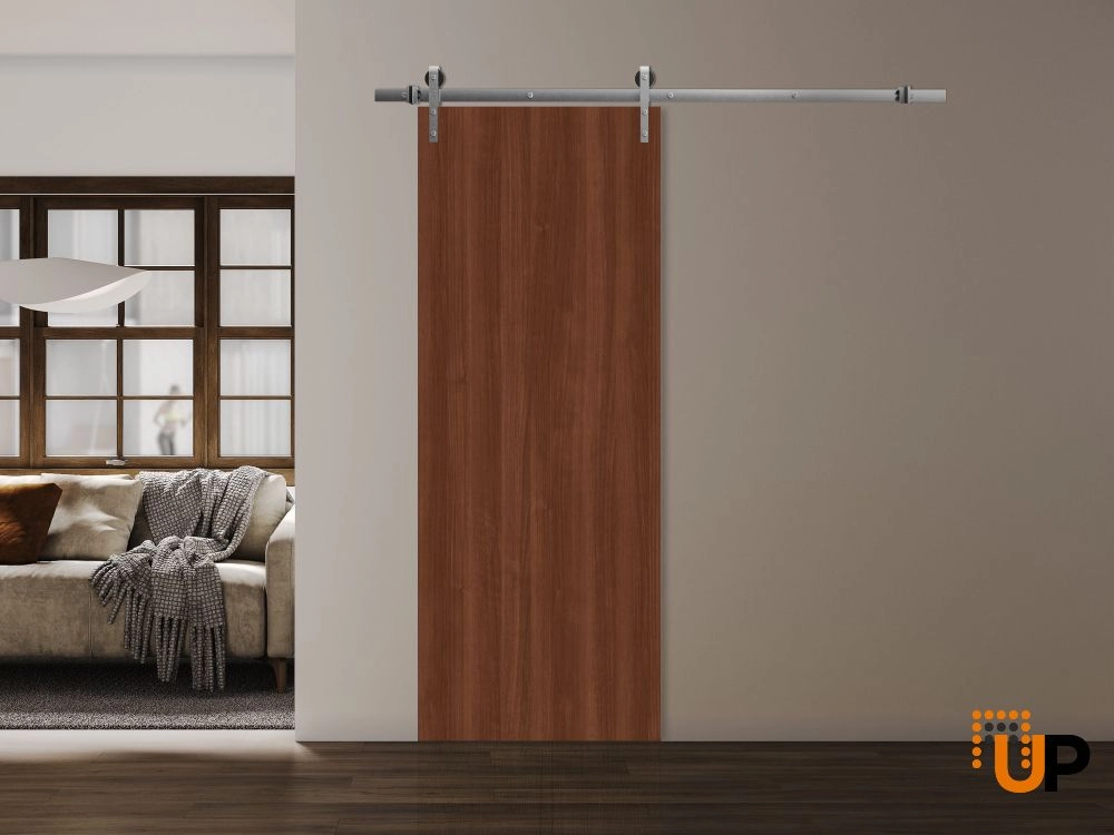 Single solid wood with honeycomb sliding interior barn door | Basic 3001 Walnut Franko | 18 x 80 photo#2