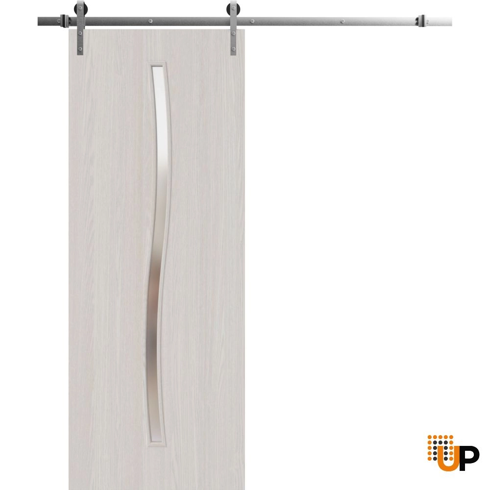 Single solid wood with honeycomb sliding interior barn door | Basic 3002 Ash Franko | 18 x 80 photo#1