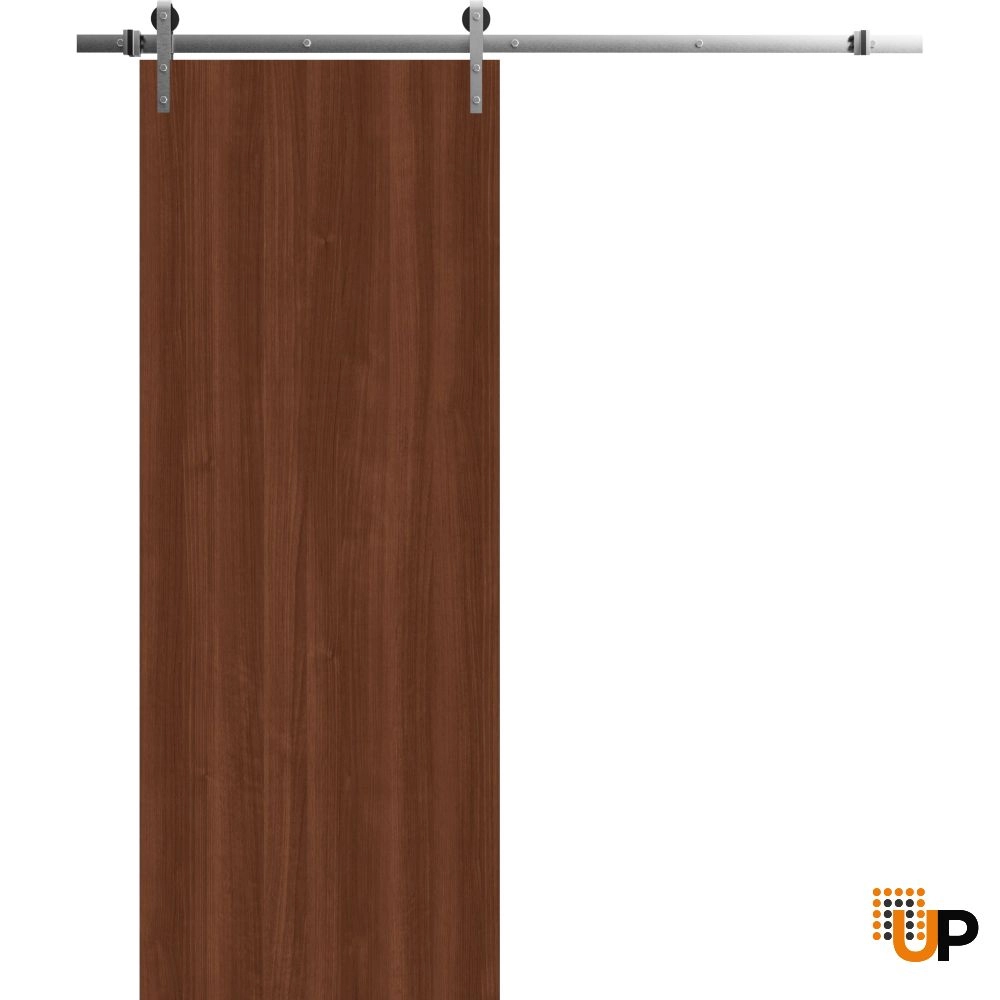 Single solid wood with honeycomb sliding interior barn door | Basic 3001 Walnut Franko | 18 x 80 photo#1