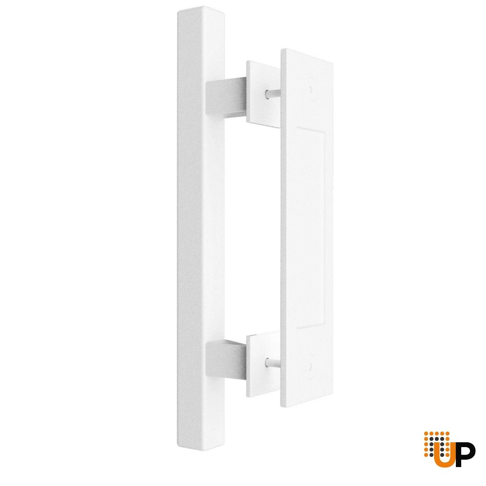 12" Modern Square White Sliding Barn Handle photo#1