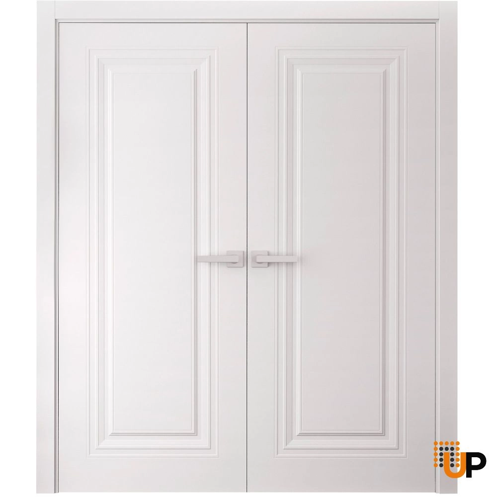 Basic 9111 interior swing double door 84x96 white wood with honeycomb Photo #1