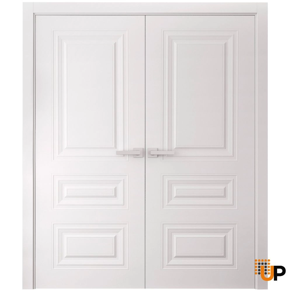 Basic 9233 interior swing double door 36x96 white wood with honeycomb Photo #1