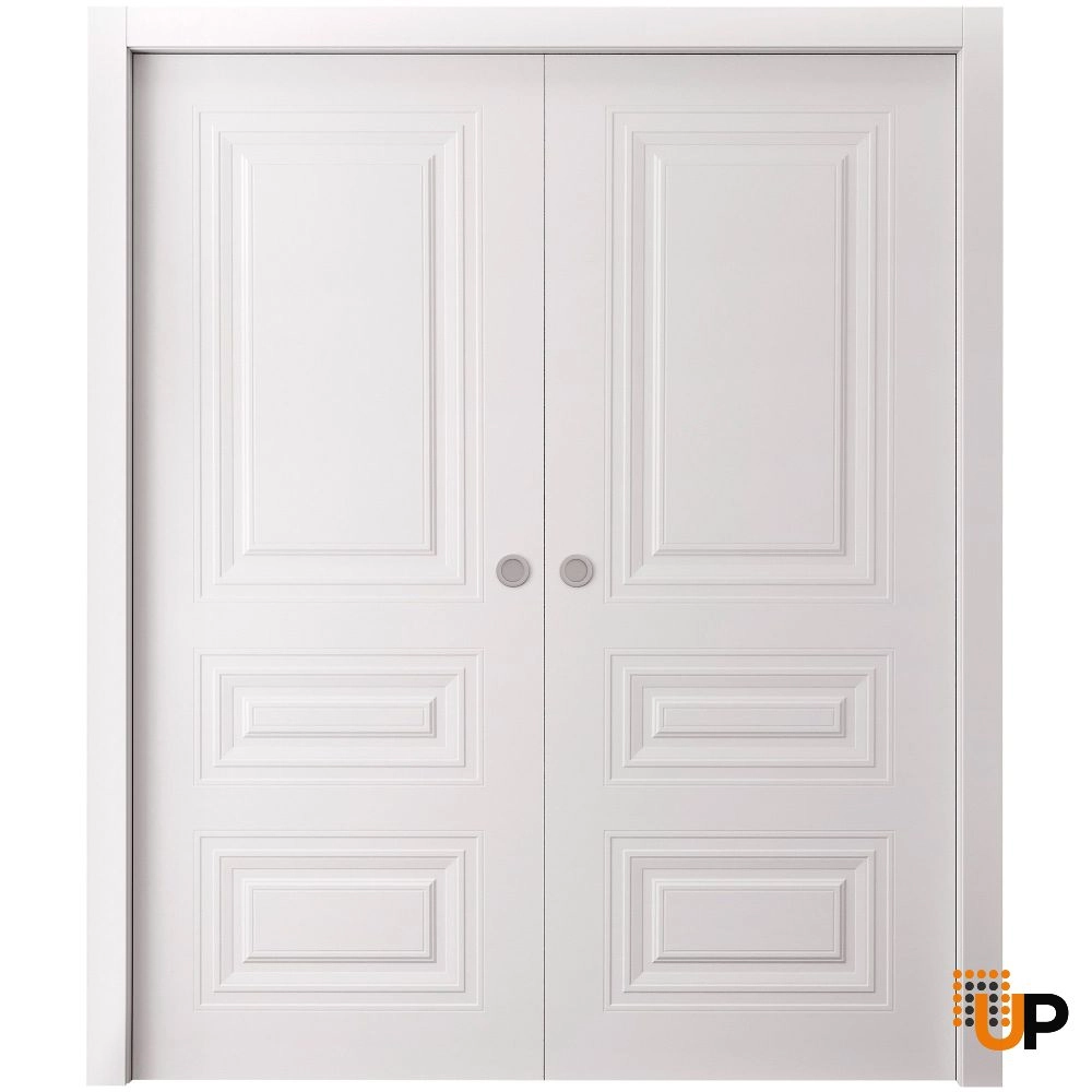 Basic 9233 interior pocket double door 36x96 white wood with honeycomb Photo #1
