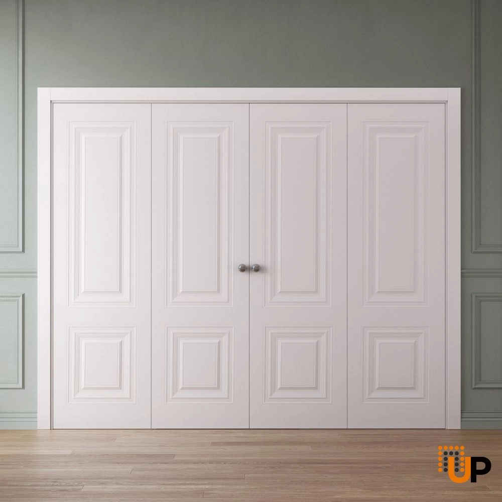 Basic 9772 interior bi-fold double door 72x80 white wood with honeycomb Photo #2