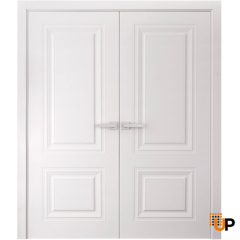 Basic 9772 interior swing double door 84x96 white wood with honeycomb Photo #1