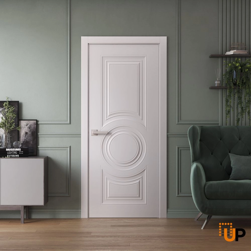 Single solid wood with honeycomb interior swing door | Basic 9801 White | 18 x 80 photo#2