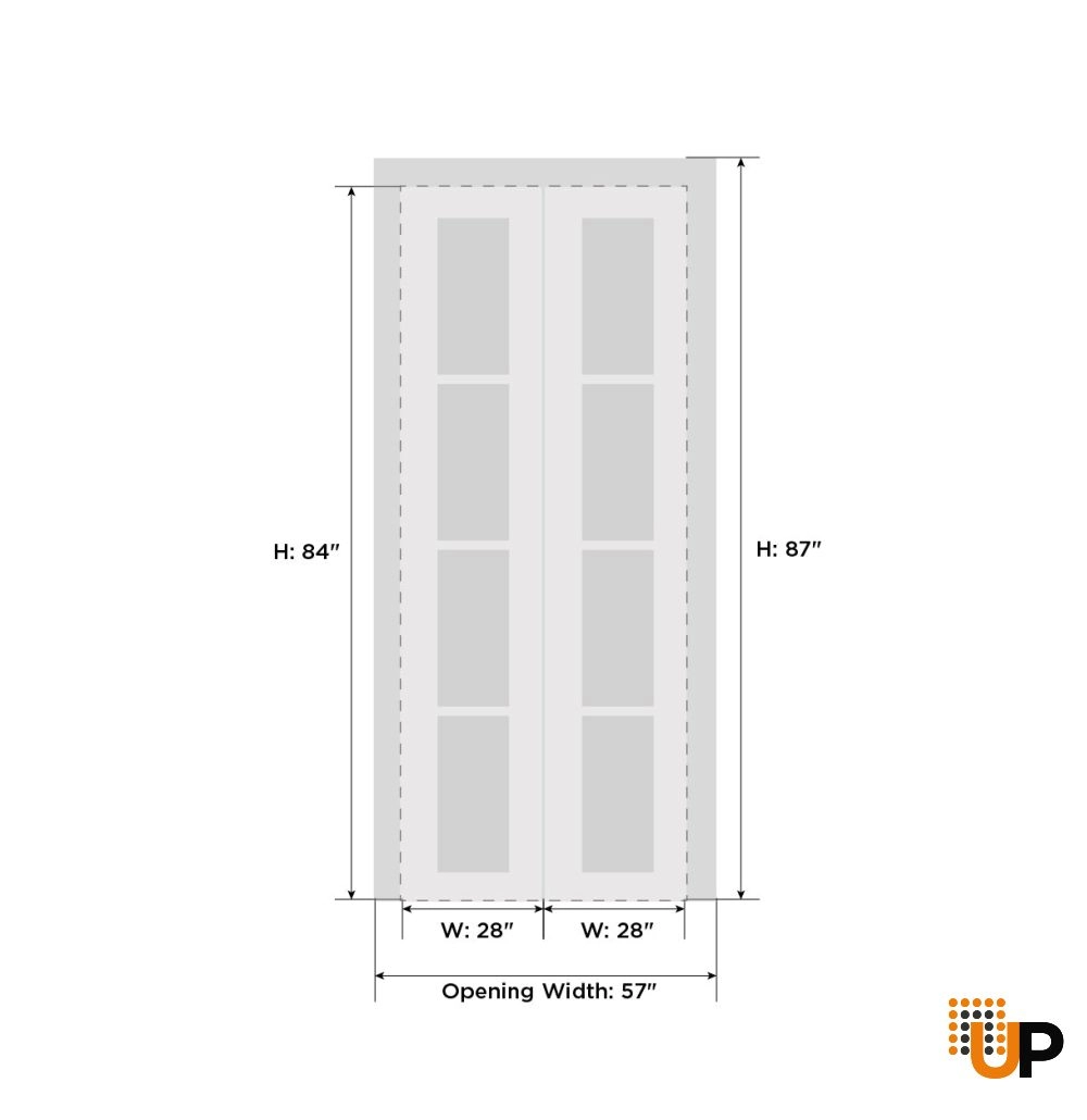 2 folding panels mdf sliding modern interior bi-fold door with frosted glass | Sete 6222 White | 56 x 84 (2* 28x84) photo#5