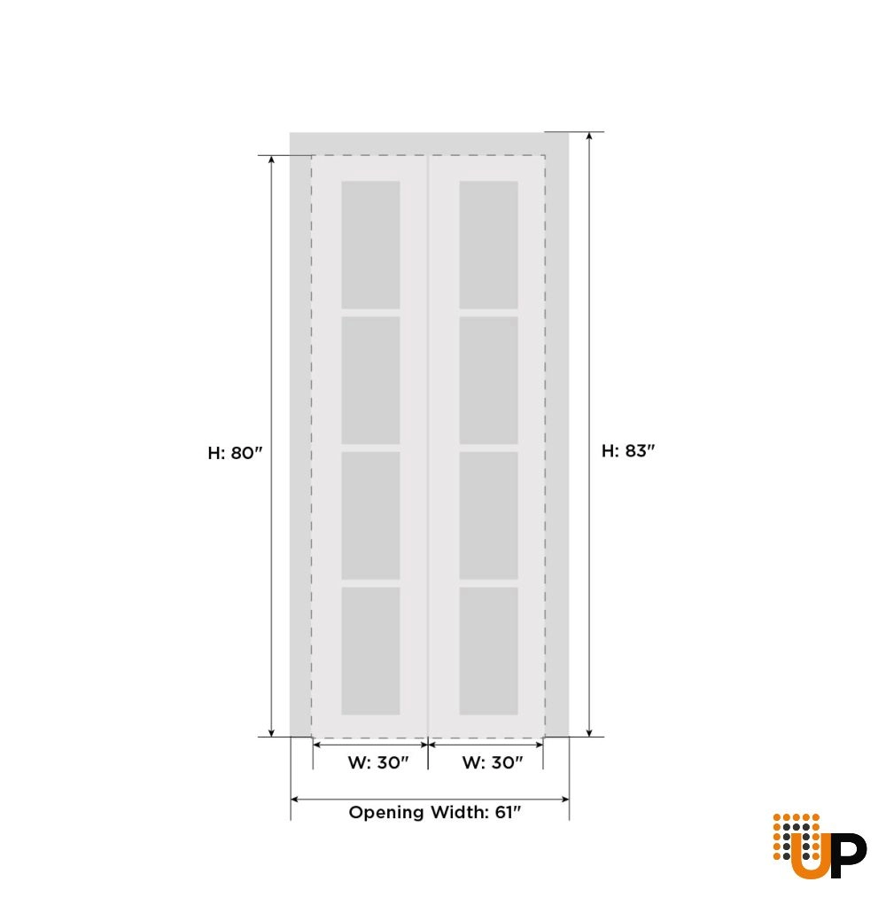 2 folding panels solid wood with honeycomb sliding flush interior bi-fold door | Planum 0012 White | 60 x 80 (2* 30x80) photo#5
