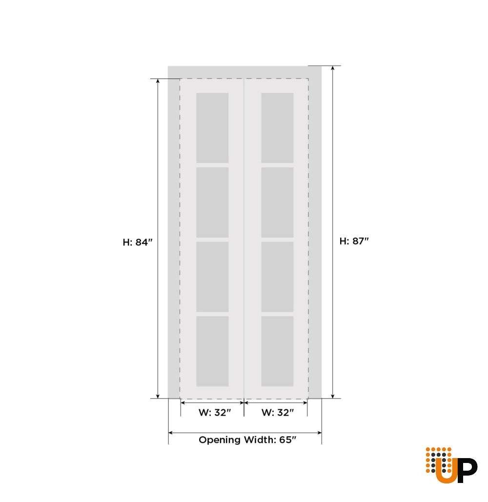 French mdf interior bi-fold door with mirror glass | Sete 6999 White | 64 x 84 (2* 32x84) photo#6