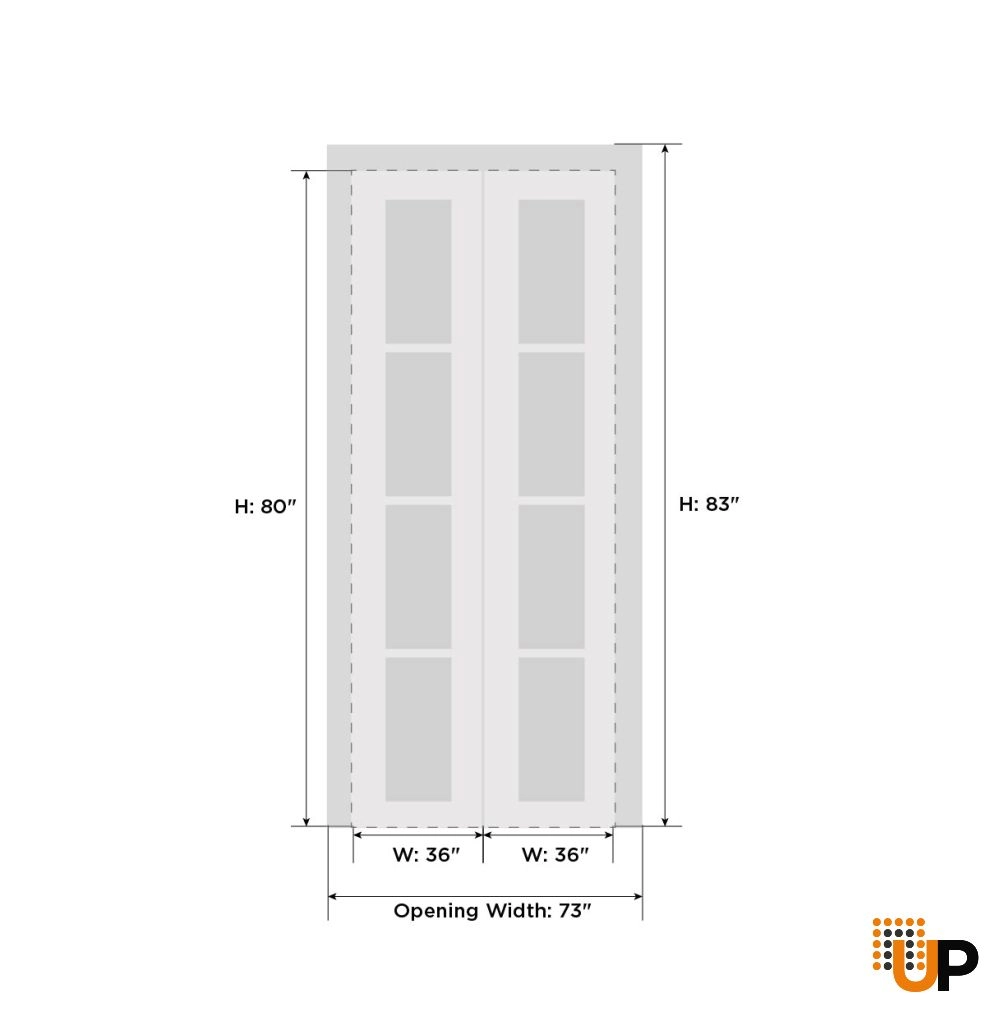 2 folding panels mdf sliding modern interior bi-fold door with frosted glass | Quadro 4088  Black Matte | 72 x 80 (2* 36x80) photo#5
