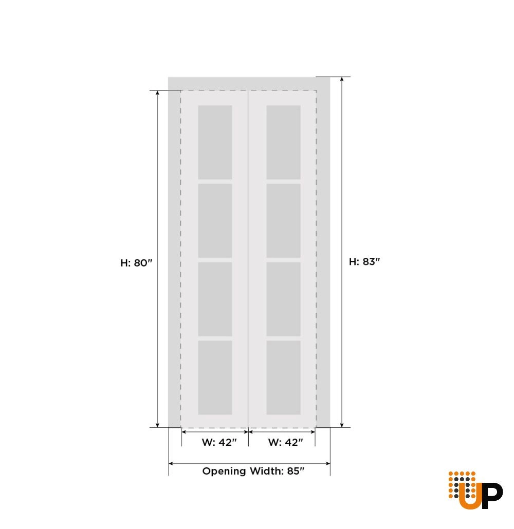 2 folding panels solid core sliding french interior bi-fold door with frosted glass | Lucia 22 Black Matte | 84 x 80 (2* 42x80) photo#5
