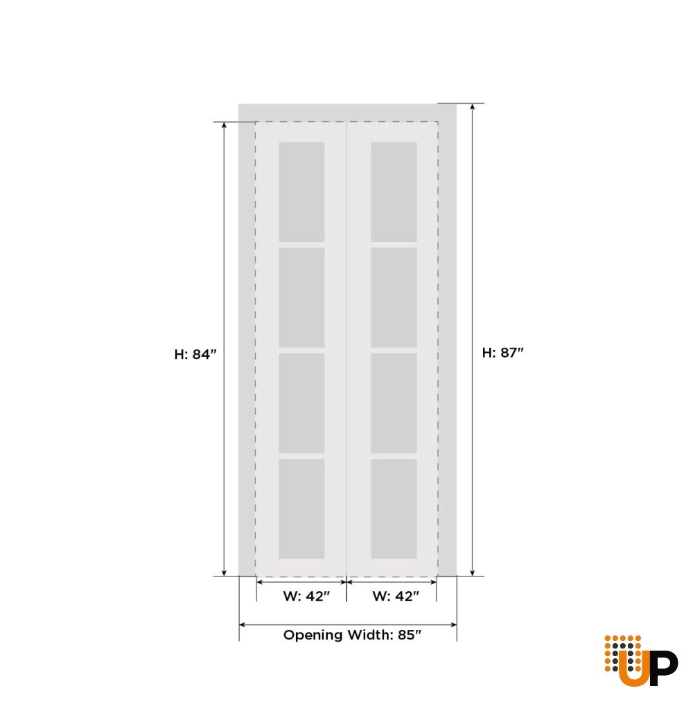 2 folding panels solid core sliding interior bi-fold door with frosted glass | Planum 0660 Painted White | 84 x 84 (2* 42x84) photo#6
