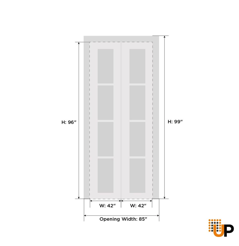 2 folding panels laminate sliding classic interior bi-fold door | Veregio 7411 White | 84 x 96 (2* 42x96) photo#5