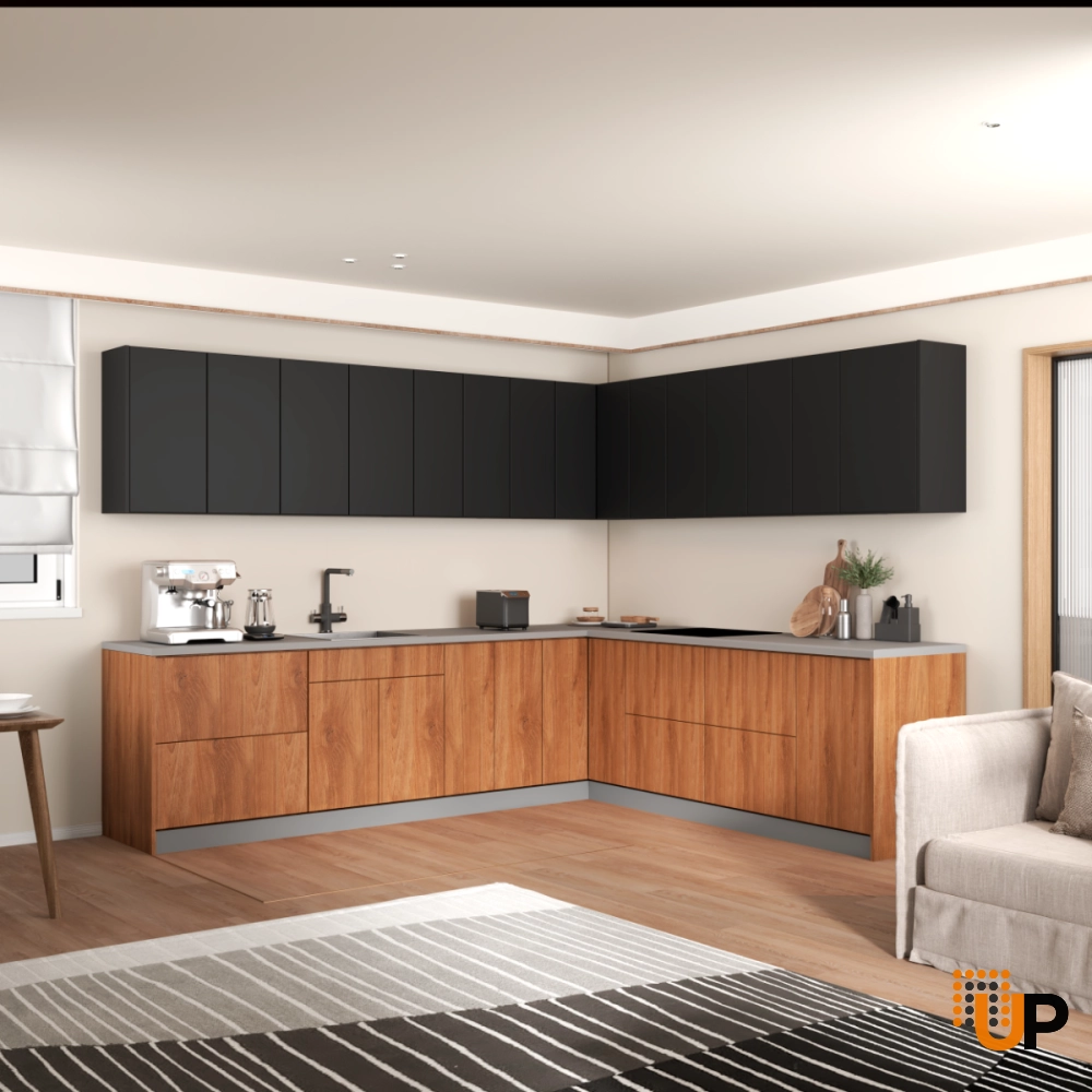 Kitchen Modern Collection Natural Teak & Black Color Base Size 10x8,5Ft Wide photo#2