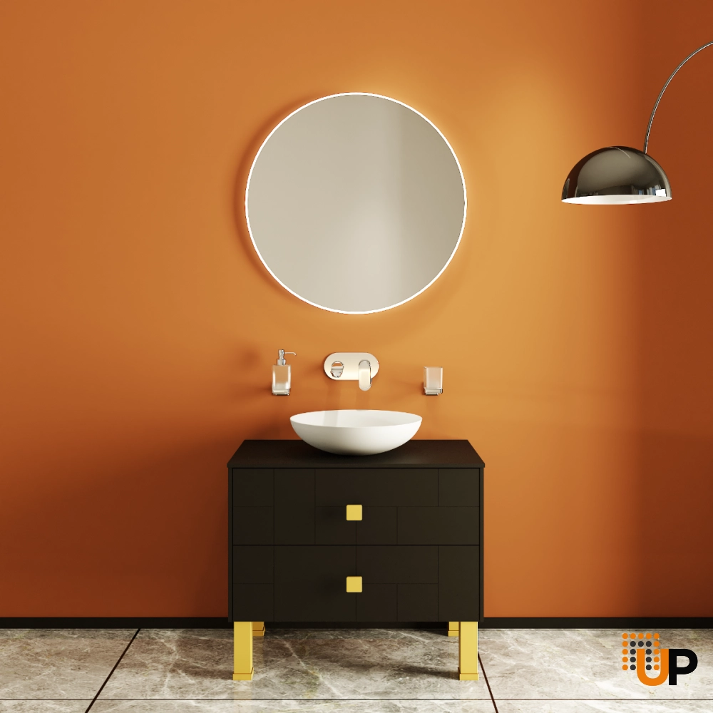 Modern Free Standing Bathroom Vanity with Washbasin | Dune Black Matte Collection | Non-Toxic Fire-Resistant MDF photo#2